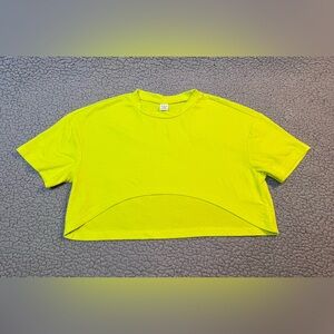 Shein Highlighter Yellow Crop Top Girls Size 11-12 Youth High Low Top